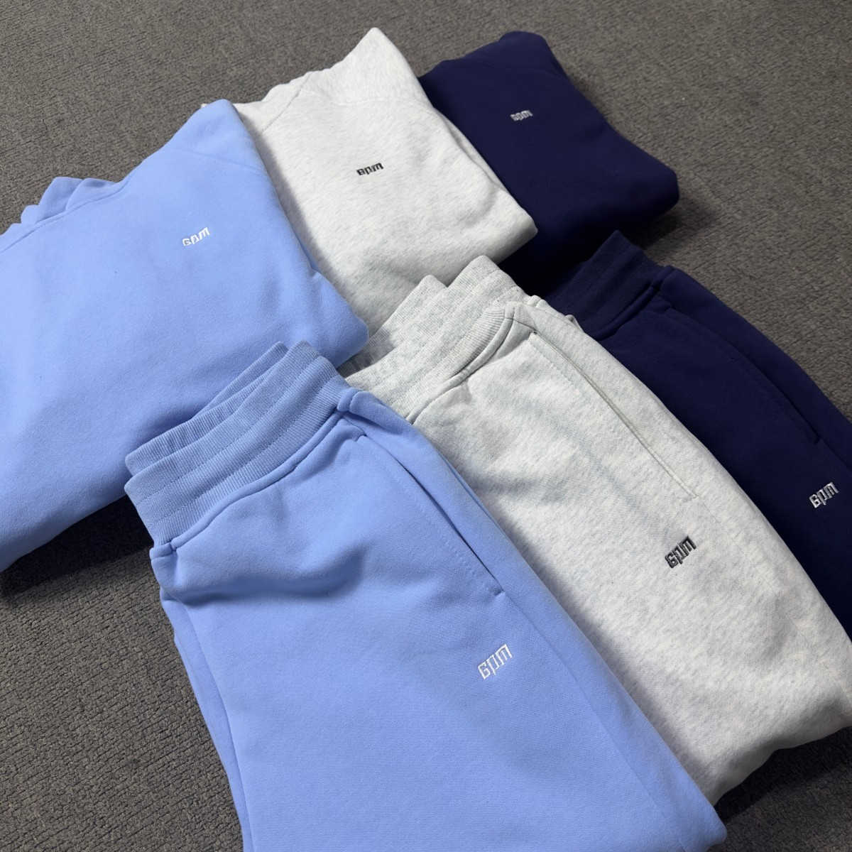 6Pm Logo Embroidered Letter Hip-Hop Fleece-Lined Pullover Hoodie and Long Sweatpants Men's Trendy Sports Suit Jacket Trendy