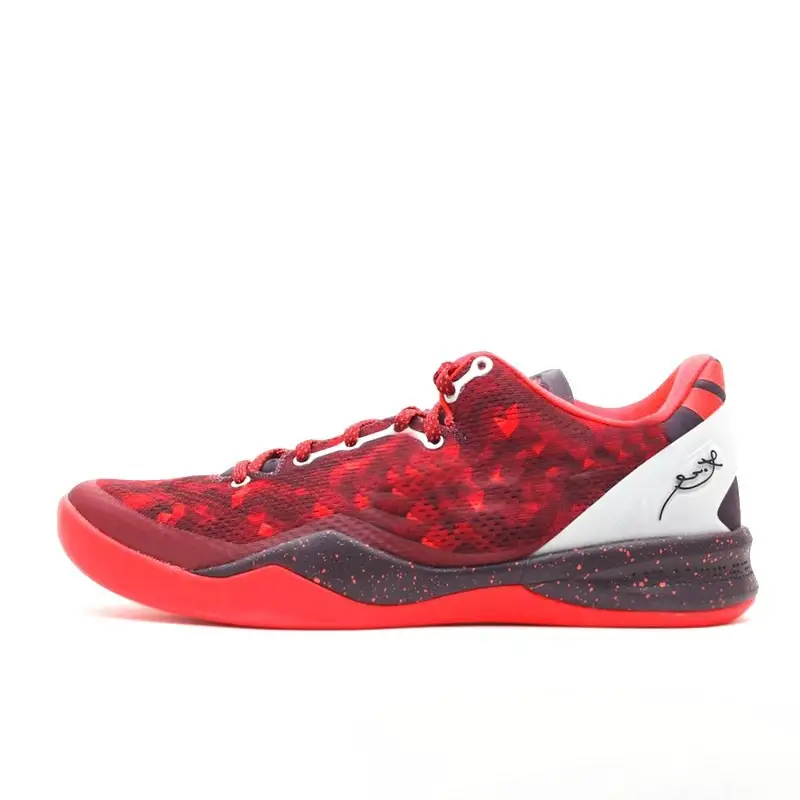 Kobe Bryant 8 Generation Basketball Shoes Men's KOBE Mandarin Duck ZK8 All Pure White Breathable Wear-resistant Non-slip Air Cushion Sneakers Women