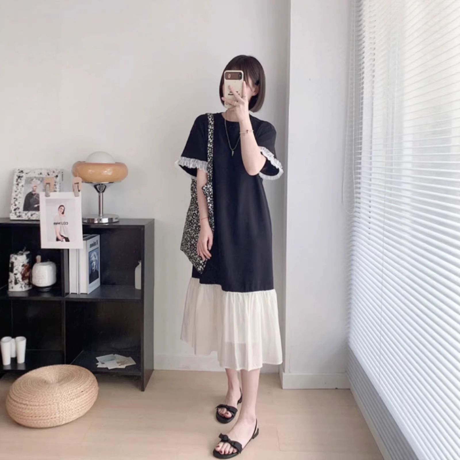 Loose-Fitting, Slightly Plus-Size, Figure-Flattering Dress, Mid-Length Skirt for Women, Summer 2026 New Style, Black Long Over-The-Knee Skirt, Trendy
