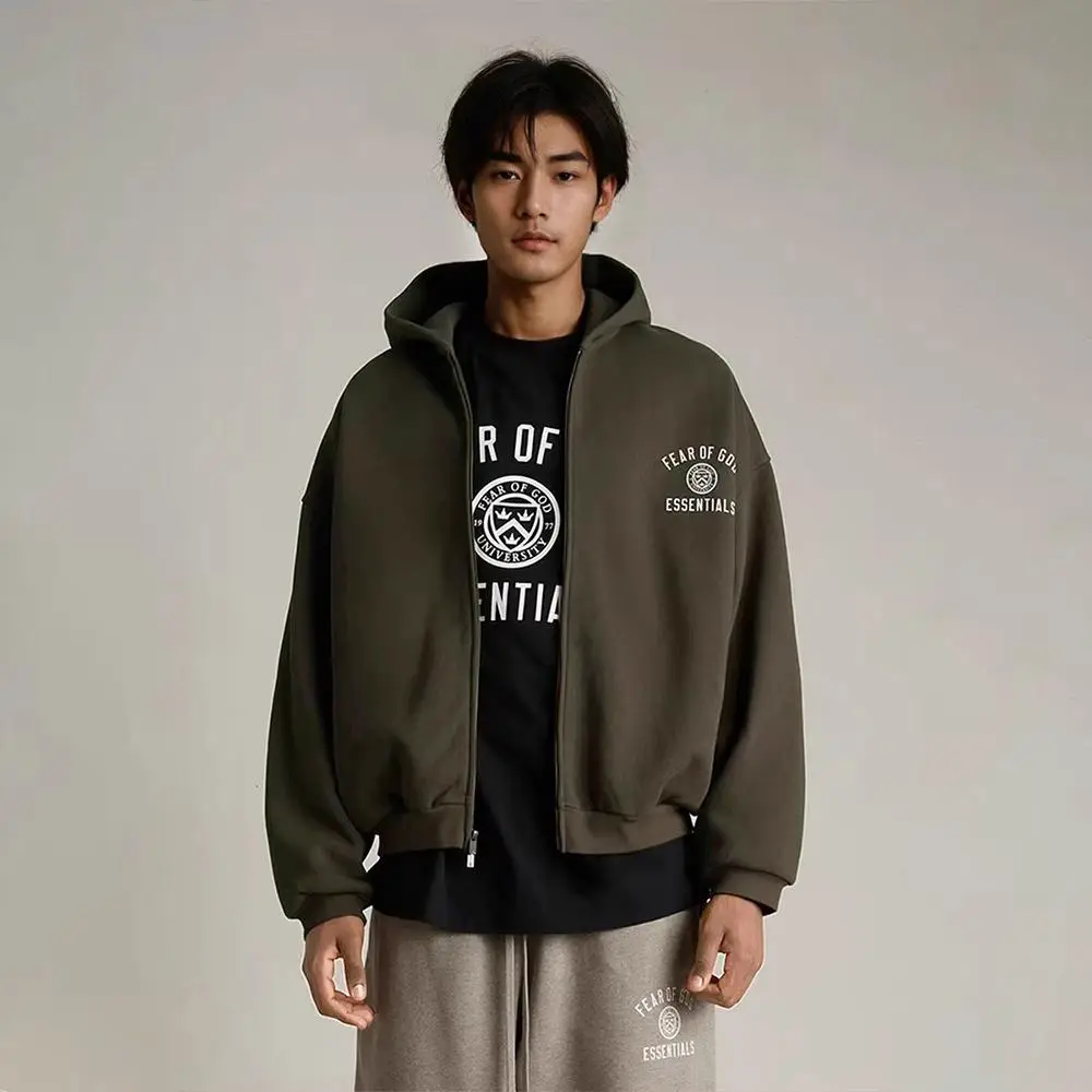 Fog Gfkc New arrival Essentials American Trendy Men's Casual Hoodie Zipper Sweatshirt Outwear Tops