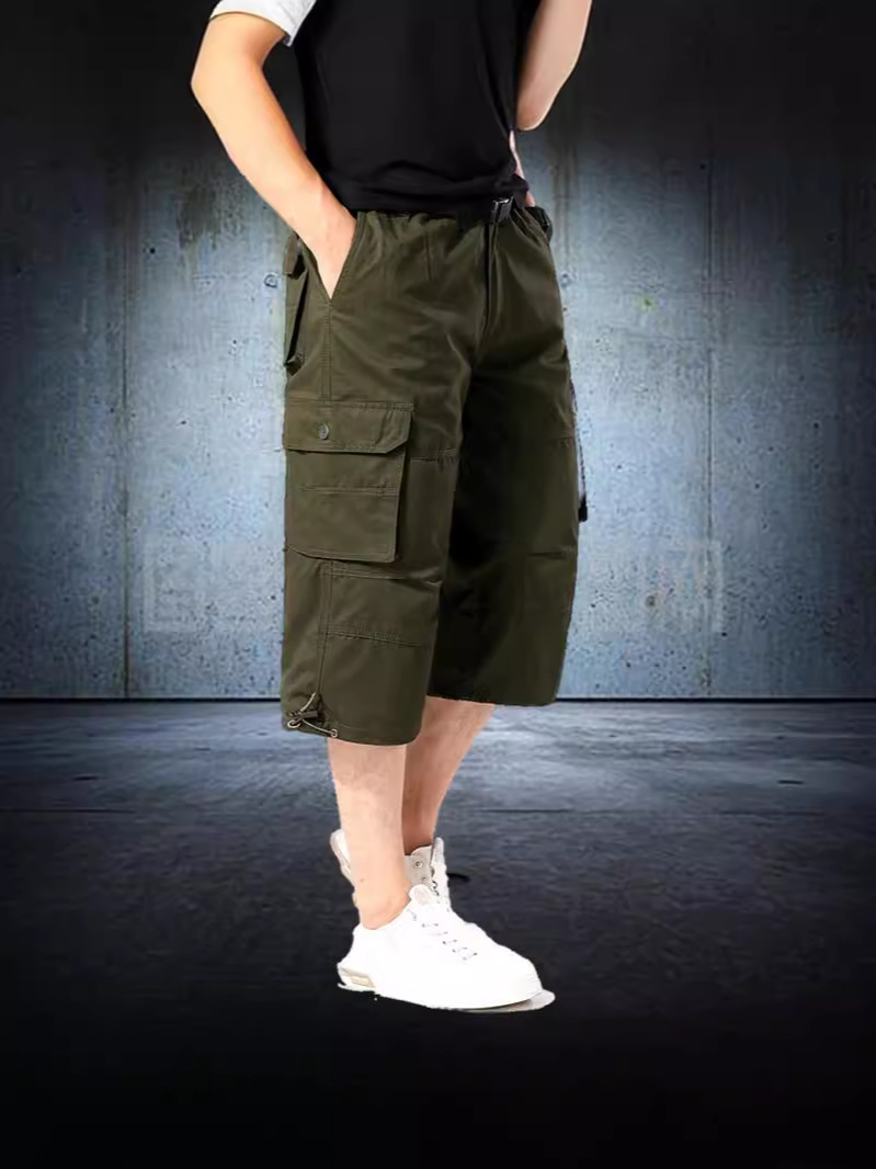 Foreign trade wholesale export Amazon German quality men's overalls cropped pants men's plus size casual pants pants shorts