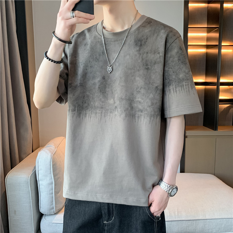 Youth Short-Sleeved T-Shirt Men's Summer 2026 New Tie-Dye Trendy Loose Casual Half-Sleeved T-Shirt Men's Top