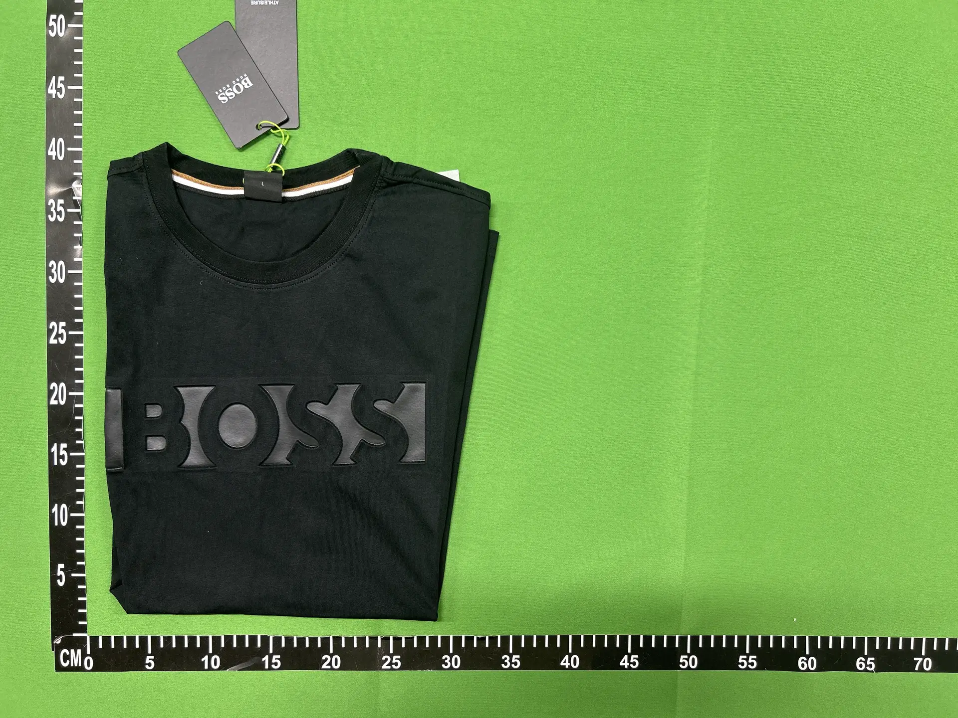 BOSS Black T-Shirt with Embossed Logo