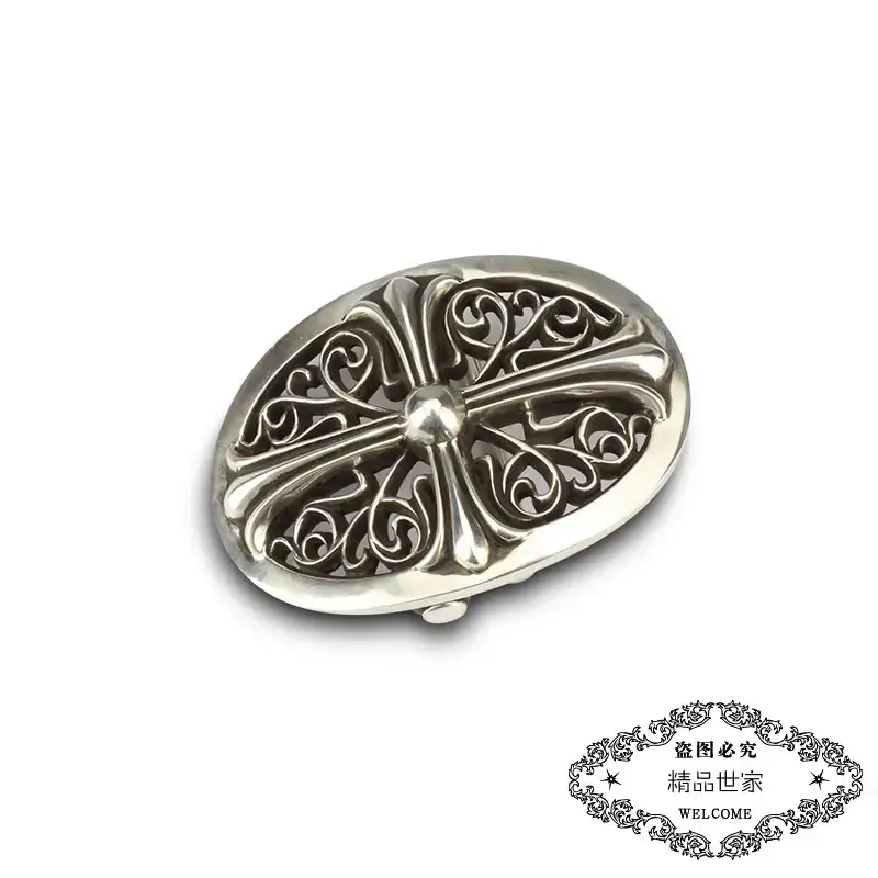 Rock Hearts Cross Belt Scalp Buckle Gd Yang Kun Popular Same Style S925 Sterling Silver Dark Style