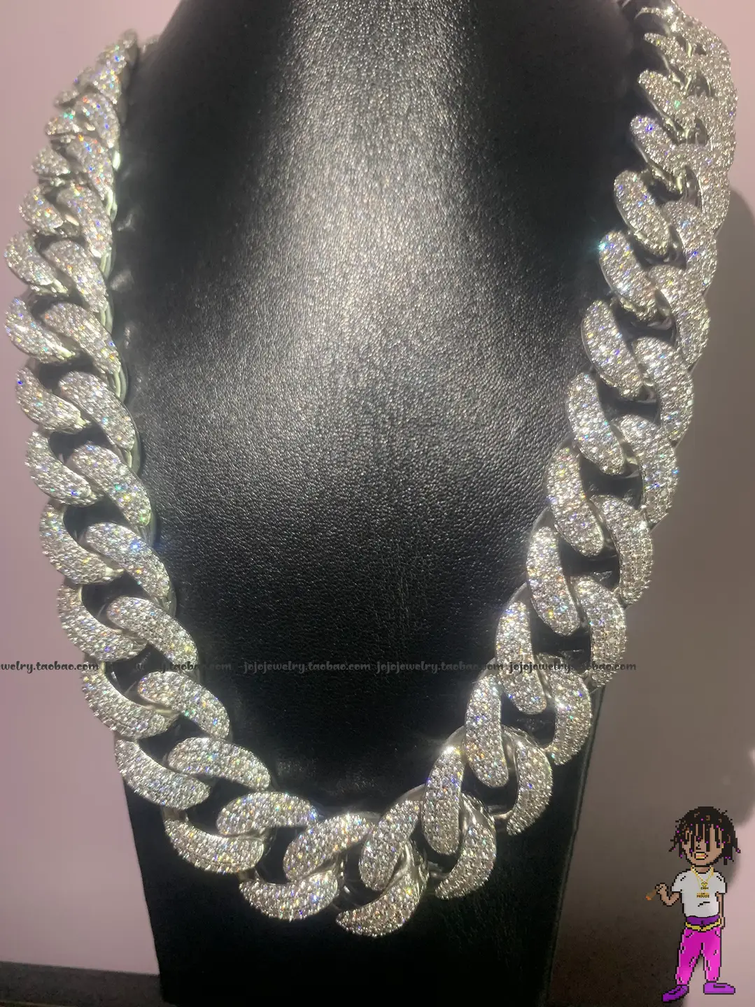S925 Sterling Silver 18mm Cuban Chain Cuban Chains Necklace Full of Diamonds Inlaid Hip Hop Silver Accessories