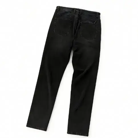 Pure Front and Back Denim with Brown Recessed Patches, Reversible, Dark Blue Jeans 66031347
