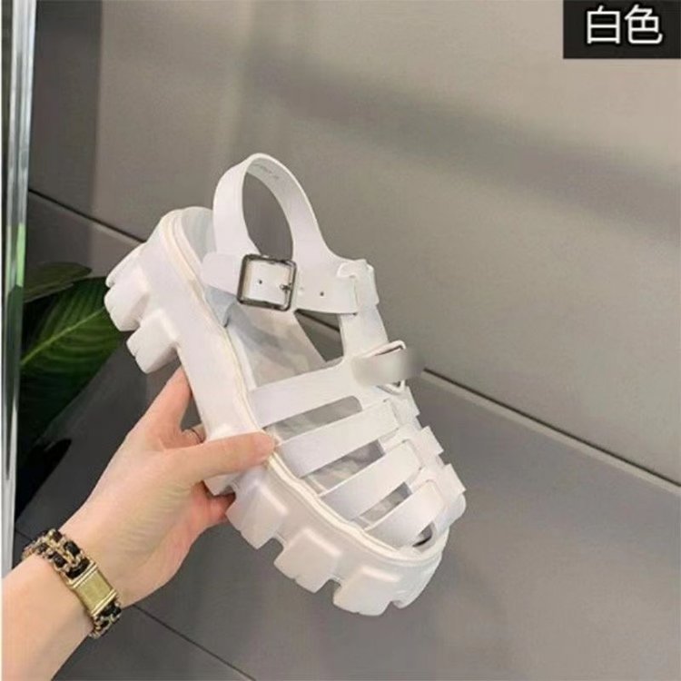 Cross-Border Export 2025 Summer New Style Cut Out Roman Sandals, Fashionable and Versatile Large Size Sandals for Women, Casual Size 43
