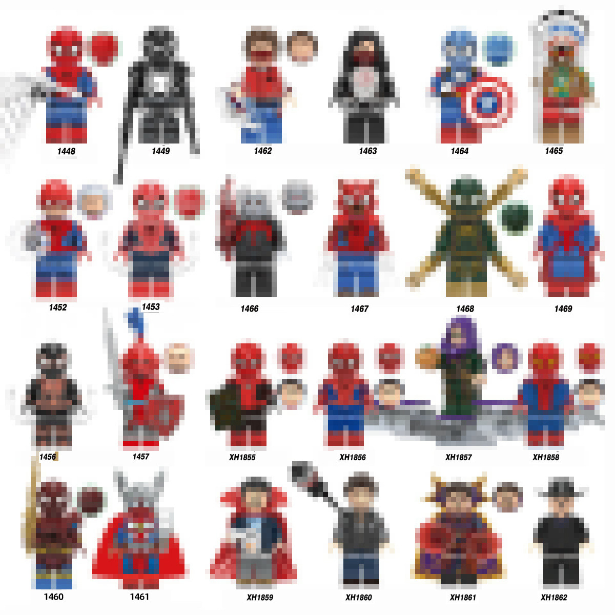 Cross-Border Foreign Trade Customizable Spider Compatible with Lego Minifigure Building Blocks Toys Educational Assembly Exclusively for Cross-Border Wholesale Fotografie QC de pe 1688 pe Qualit.ly