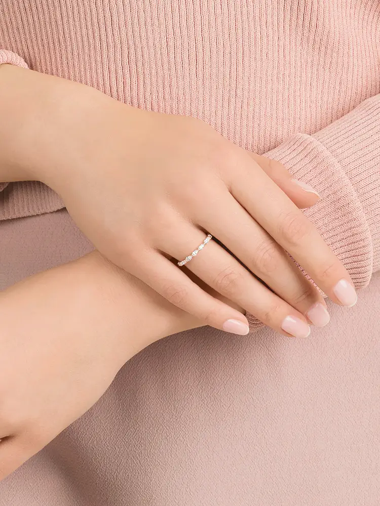 Swarovski Matrix Vittore Ring Stacked with Plain Ring as a Gift