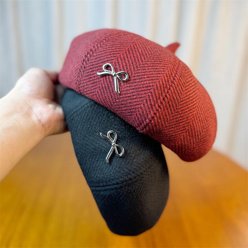 Zaohong retro beret autumn and winter fashion all-match face small octagonal pumpkin hat new temperament painter hat children