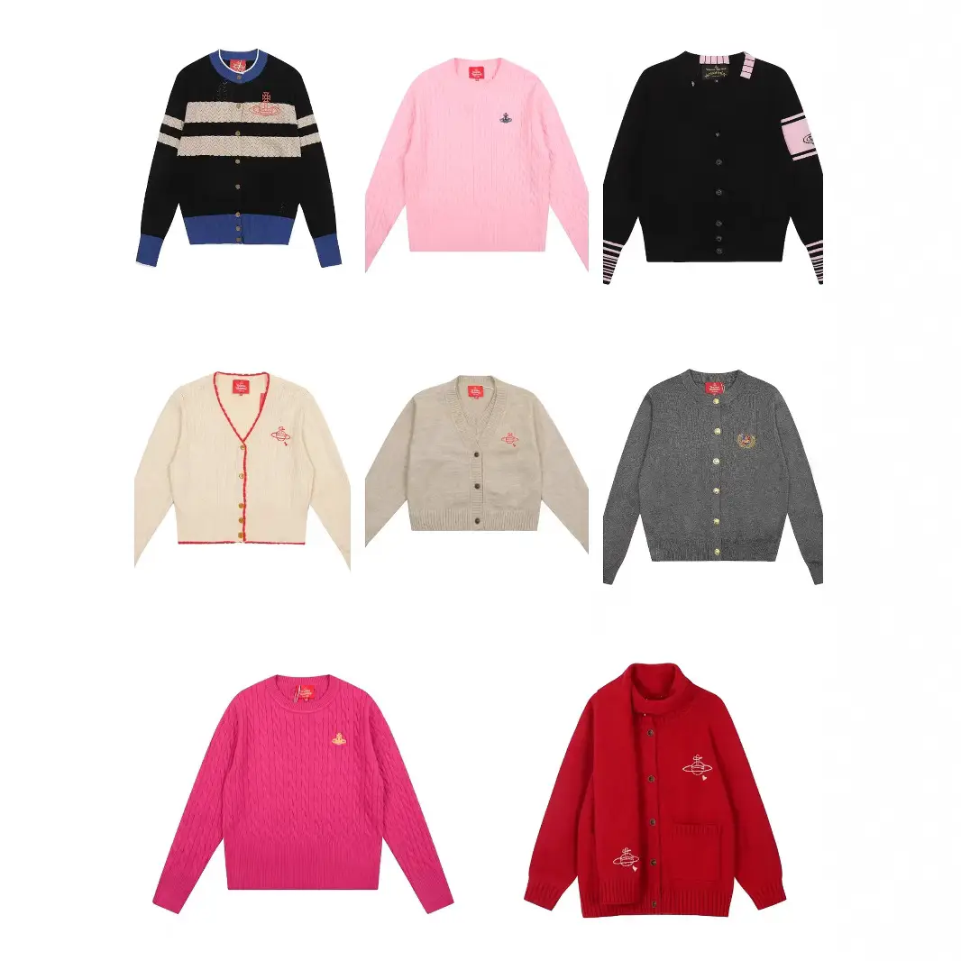 25Ss Weiwei Spring New Saturn Embroidered Sweater with Ruffled Collar Korean Style Slim Fit Knitwear Collection