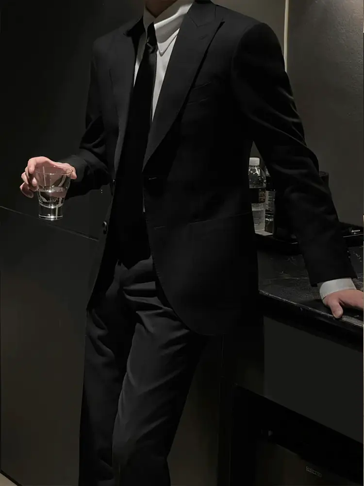 High-End Suit Jacket for Men, Classy Italian Naples Elegant Suit, British Yuppie Men's Autumn Clothing