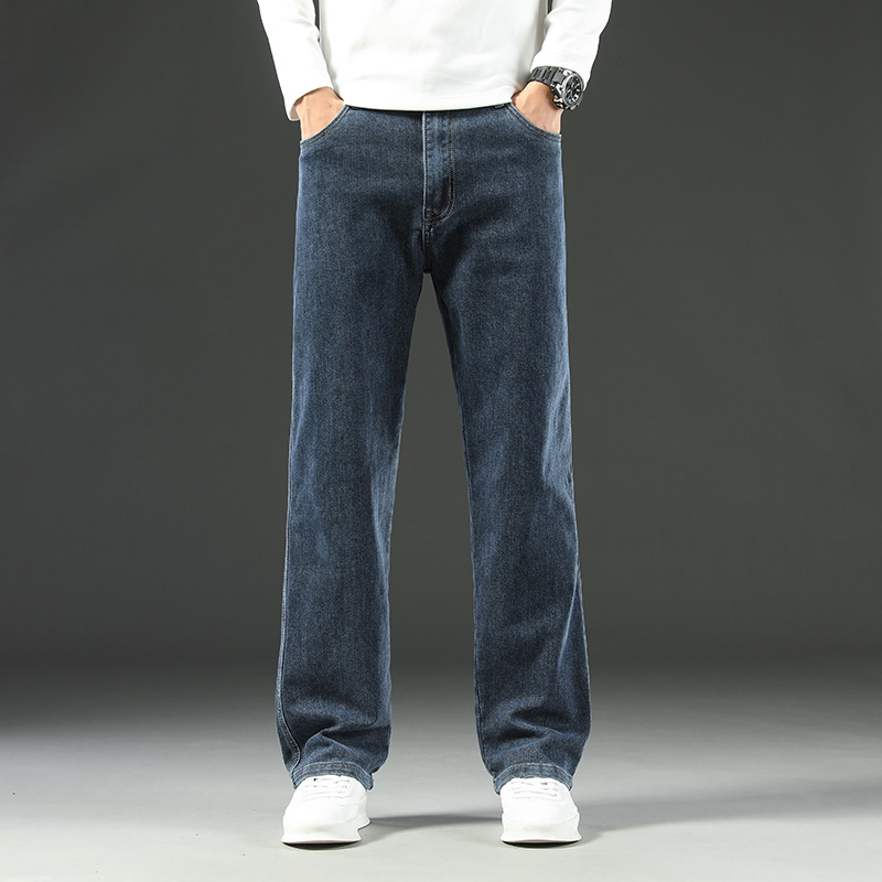 Amazon Loose-Fitting Men's Jeans 2026 Spring and Autumn High-End Fashion Stretch Business Versatile Casual Long Pants