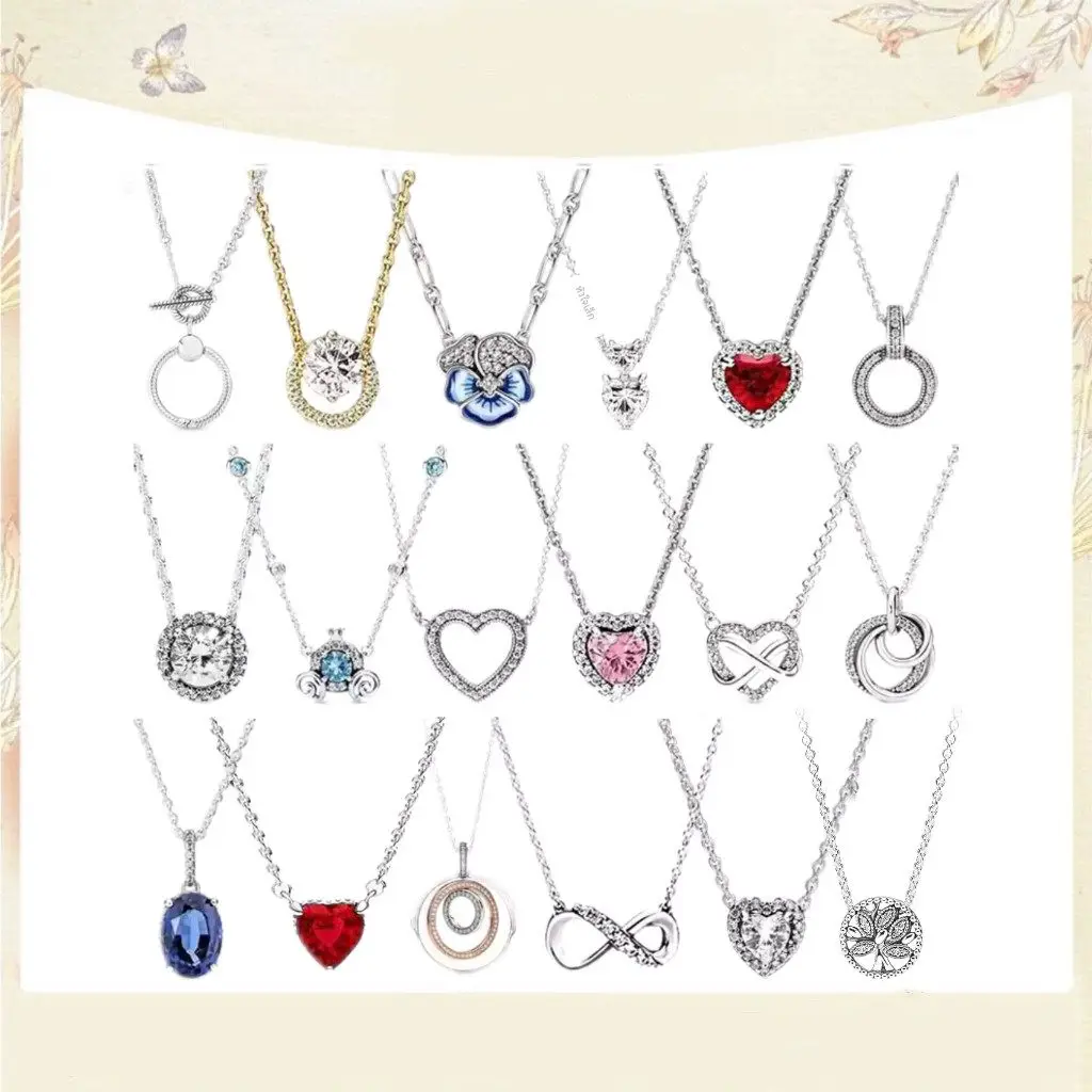 S925 sterling silver necklace with circular notes, pearl heart necklace, collarbone necklace, light luxury fashion, give your girlfriend a birthday gift