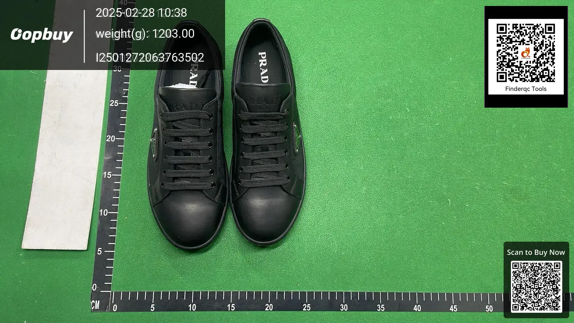 Prada Men's Black Leather Lace-up Sneakers