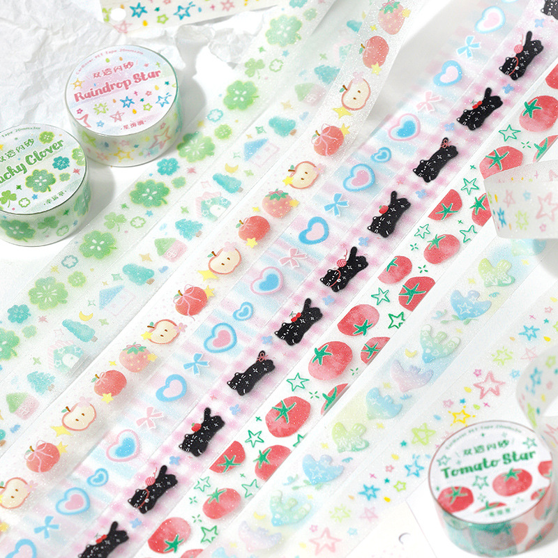 Letter of Lovers Flash Sand PET Bracing Tape Gentle Sweet Dream Series Cute Ancient Early Wind Hand Account Decoration
