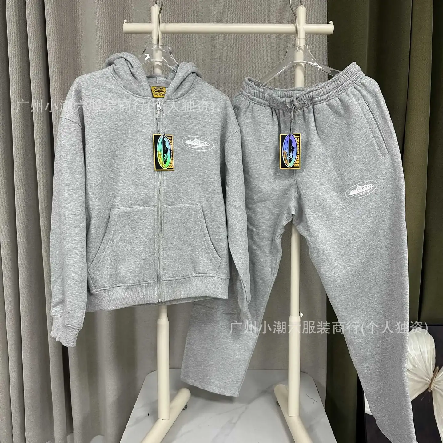 Corteiz Grey Hoodie and Sweatpants Set