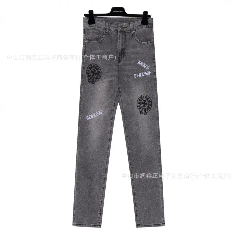 Cross-border new correct version of Chrome Hearts gram Luo jeans high street slim jeans tide wholesale