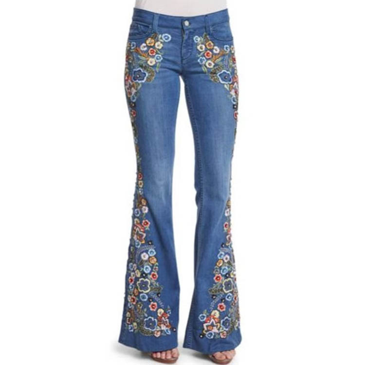 Creative 2025 autumn European and American style temperament Denim micro-pants waist women's jeans factory outlet
