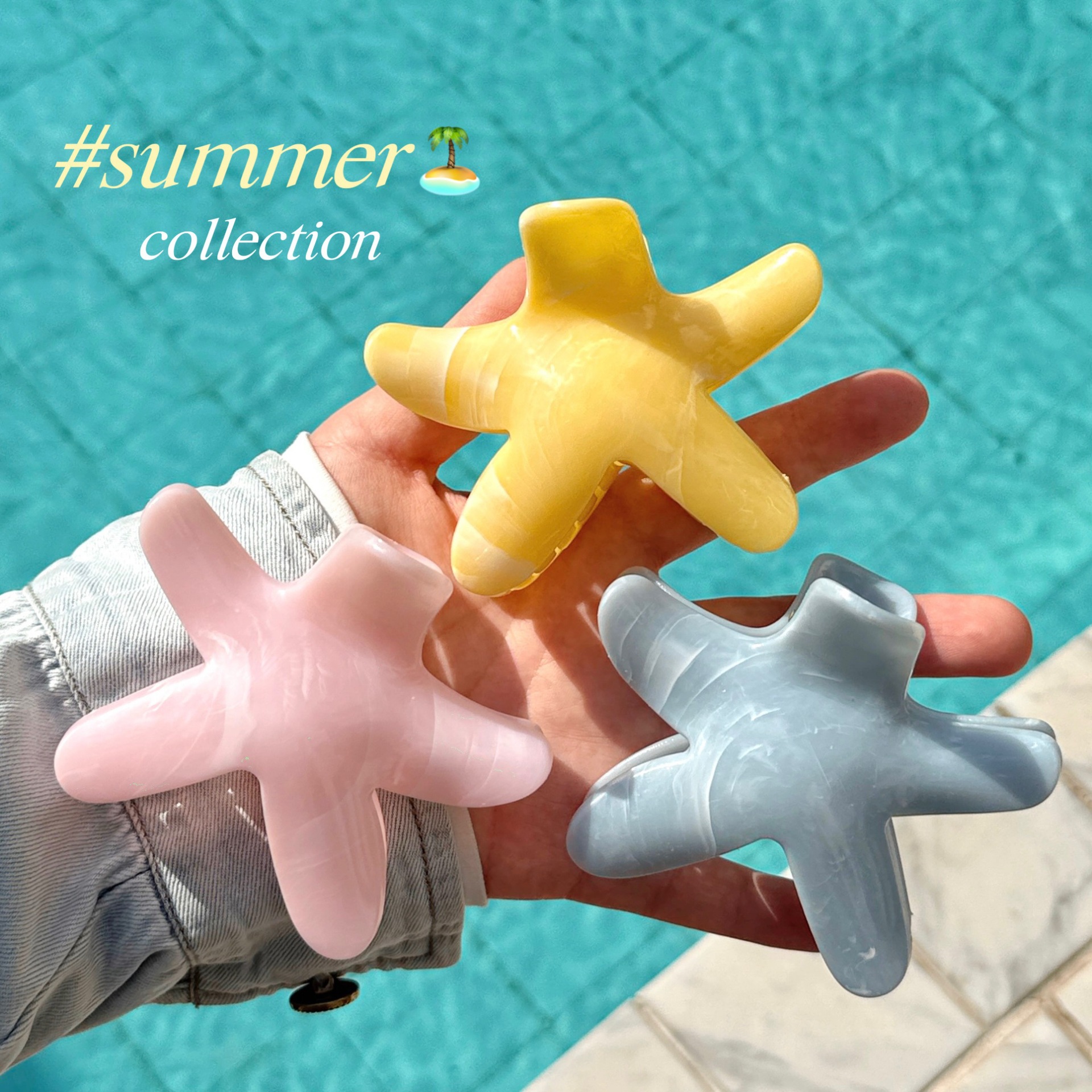 2026 New Summer Seaside Vacation Style Dreamy Starfish Hair Clip with a High-End Feel and Elegant Temperament for Back-Of-The-Head Updo Hair Accessory