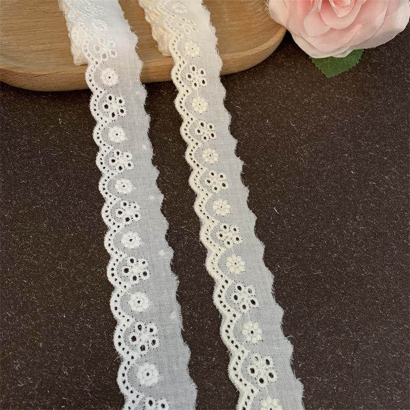 Perforated Hollow Cotton Embroidered Lace Children's Wear Women's Dress Cheongsam Collar Cuff Lace Accessories Width 2.5cm