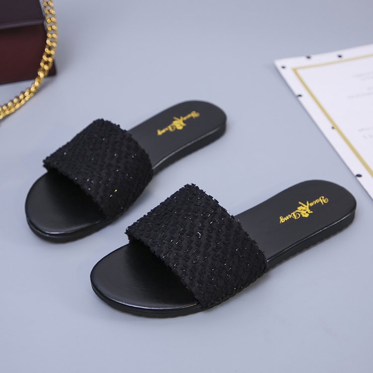 Plus Size Slippers 2022 New Fairy Style Fashionable One-Line Trbottomy Flats Bottom Open Toe Fish Mouth Sponge Cake Low Slippers Cross-Border