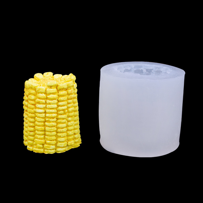 3D Simulation Half Corn Shape Silicone Mold Sweet Corn Candle Aromatherapy Gypsum Mousse Creative Cake Decoration