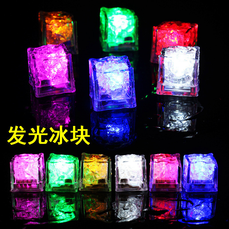 Glowing Ice Cubes, Colorful Touch-Sensitive Night Lights, Led Flashing Ice Cube Decorative Atmosphere Lights, Water-Activated Glowing Ornaments