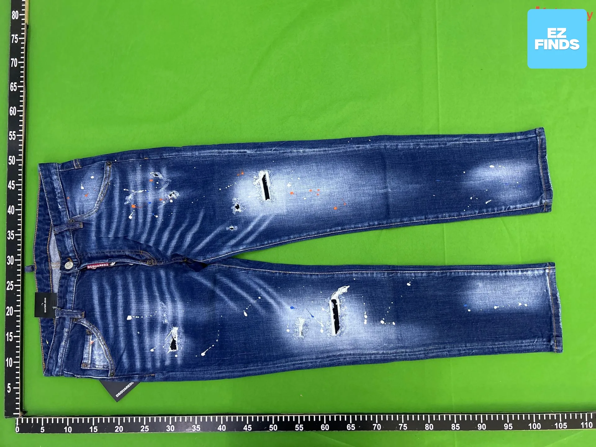9915 Quadratic High Street Trendy Brand Jeans American Cross-border Men's Straight Jeans European Station Jeans — QC-foto 2