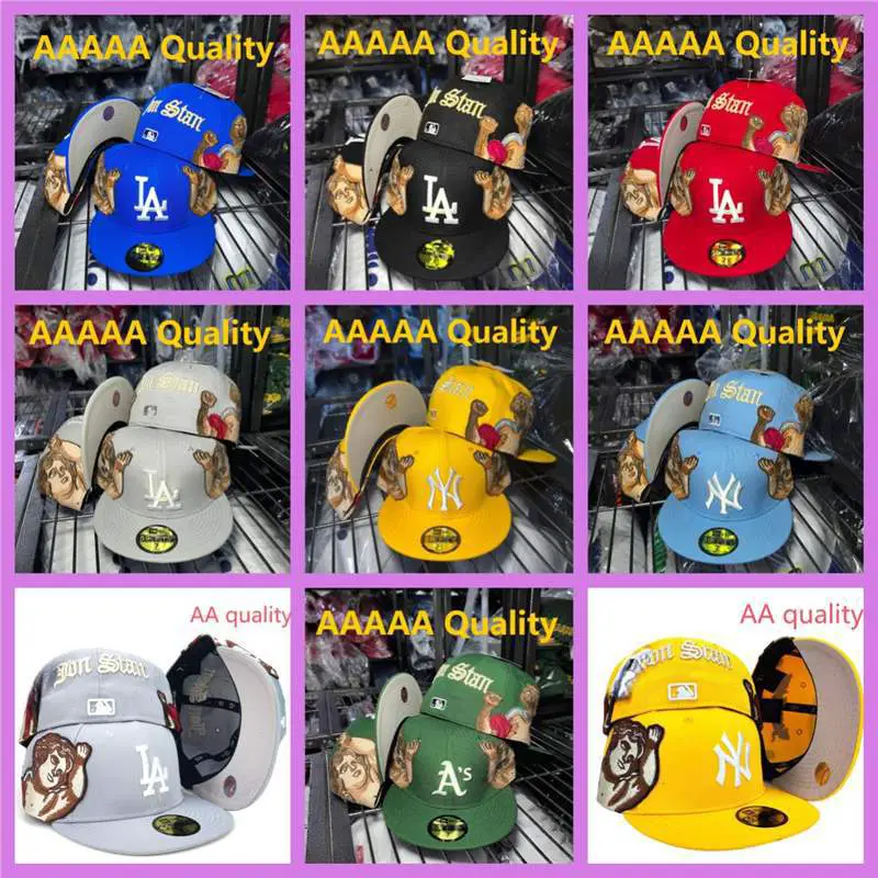 AA Quality Fitted Caps high quality Baseball Cap Stereo Embroidered Size Cap Closed Cap Fit Cap