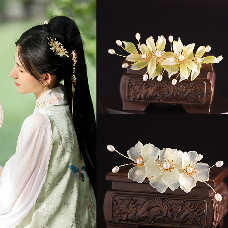 New hairpin side clip hairpin ancient costume clip ancient style new Chinese classical daily accessories Hanfu girl side clip