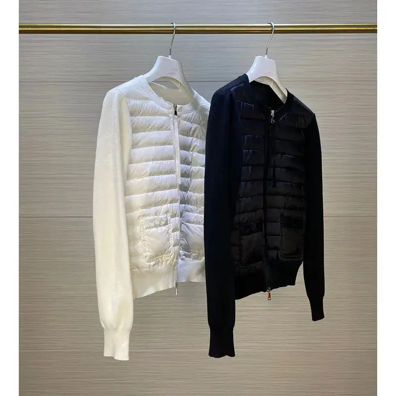 new 女式羽绒服 时尚拼接圆领拉链