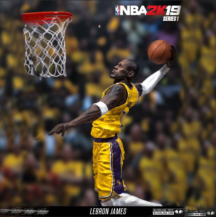 MacFarland NBA basketball 2k19 James Collection version basketball stand model Doll Doll hand office Foto QC de 1688 na Qualit.ly