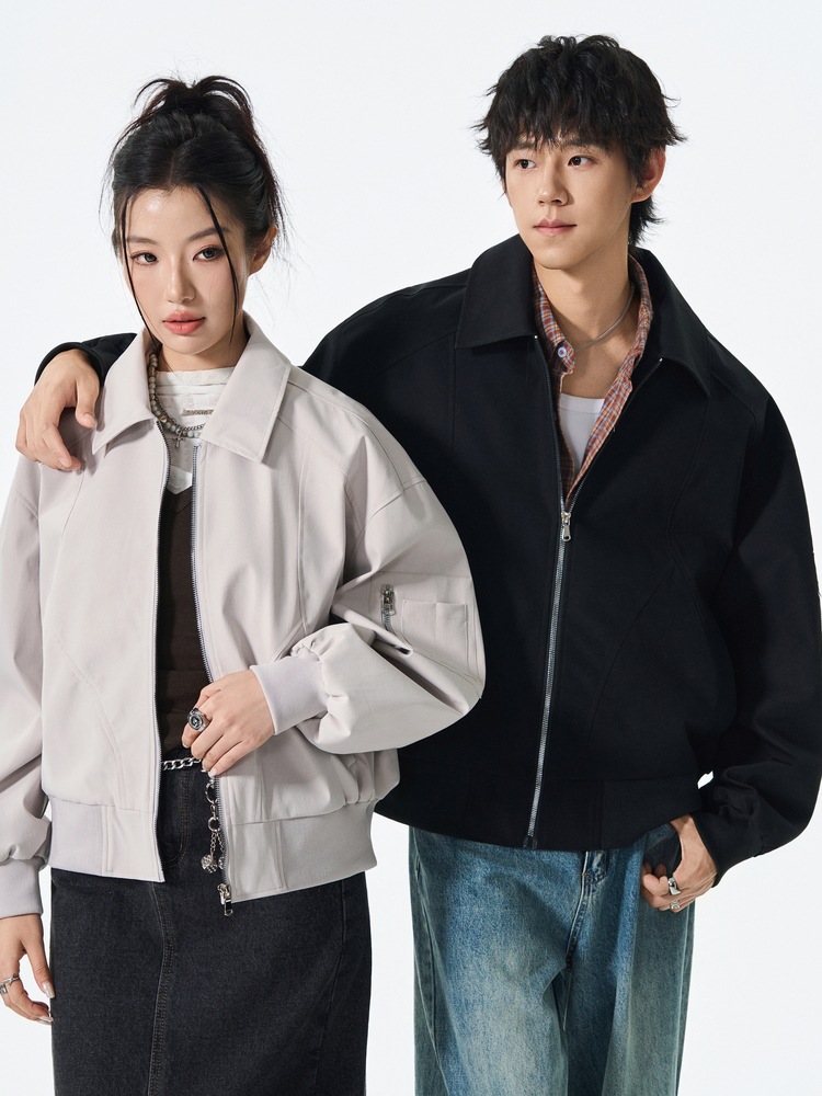 Autumn New Style Washed Cotton Jacket for Men, Trendy Outerwear for Teenage Male Students, Spring Clothing Tops for Men