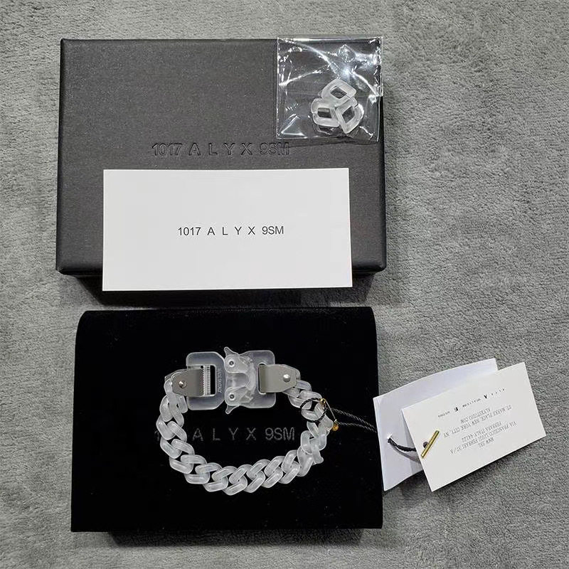 Gy Alyx Functional Style Acrylic Transparent Alloy Buckle Chain Necklace for Men and Women, Couple Safety Buckle Bracelet Trendy