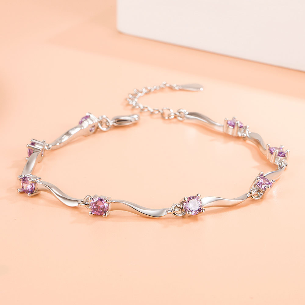TikTok Quick Hand Cross-border New Women's Silver Plated Bracelet Women's Korean-style Fashion Retro Cute First Jewelry Birthday Gift