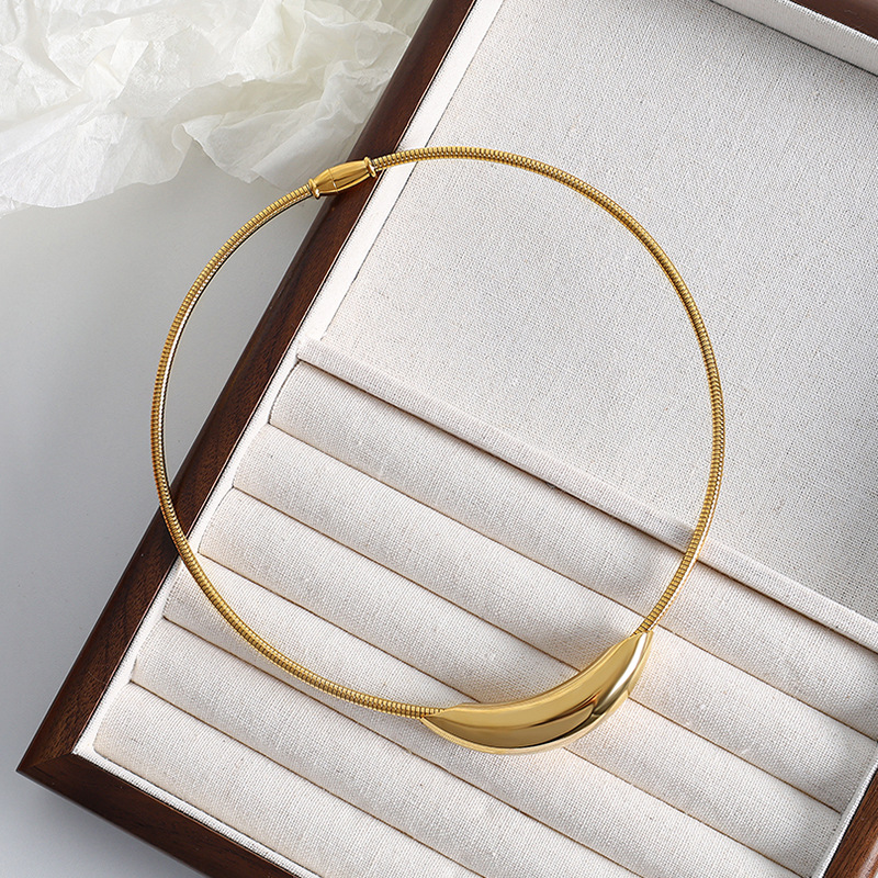 European and American retro high-end design necklace titanium steel non-fading light luxury niche design