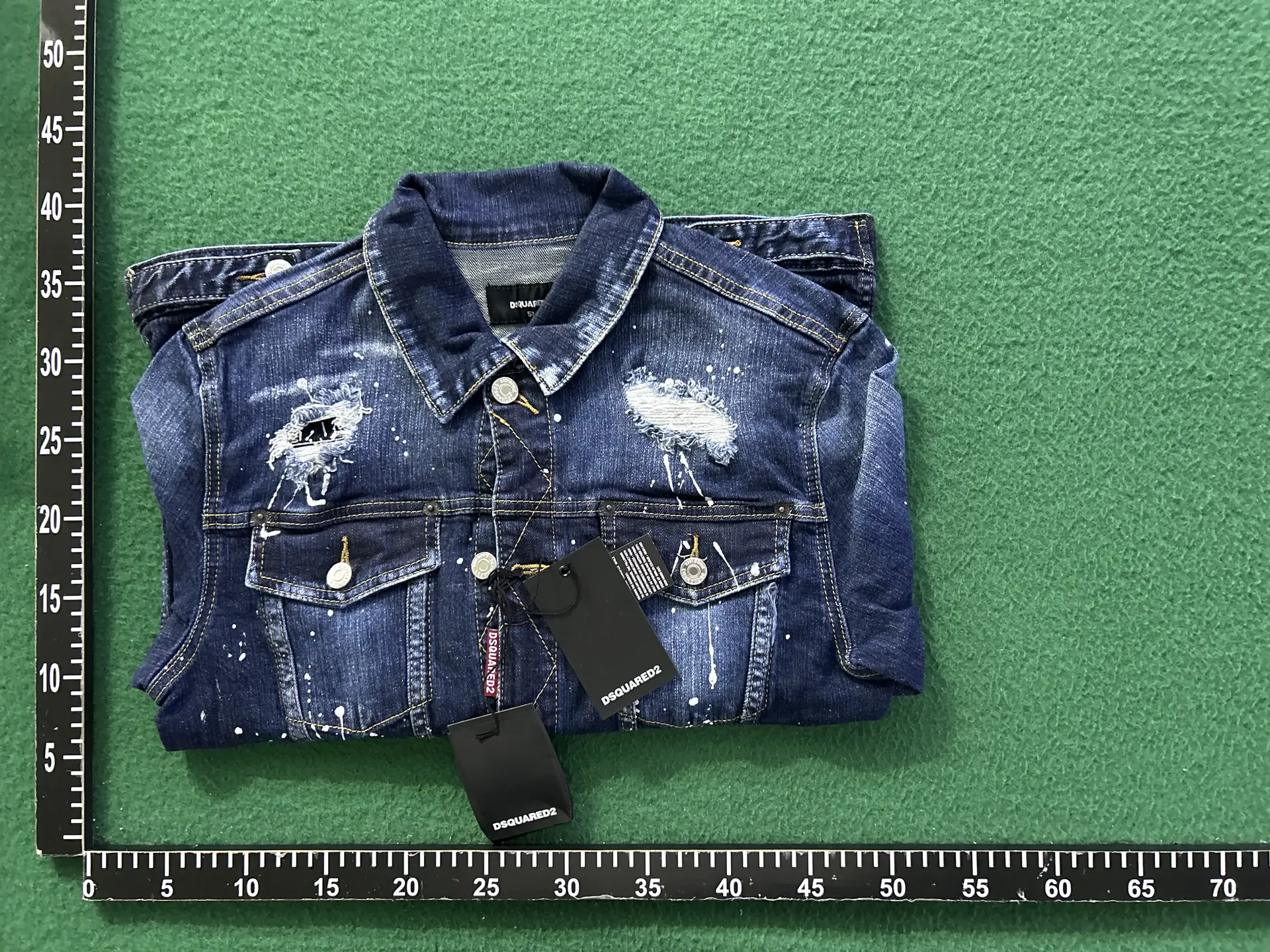 X53 New Product D2 Denim Jacket Jacket Men's European Style Graffiti Inkjet Personalized Trendy Washed Long-Sleeved Denim Jacket