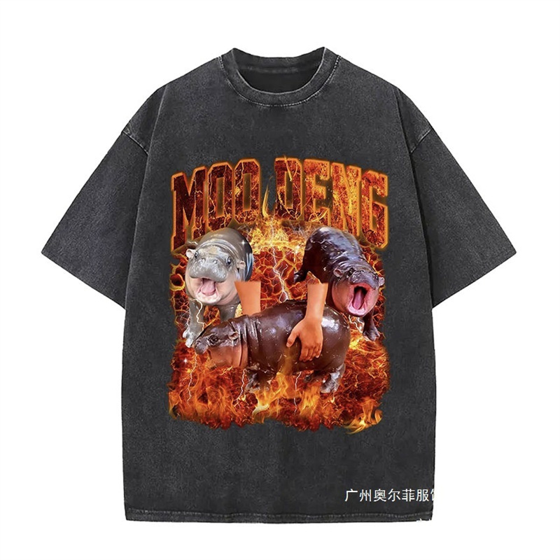 230g Cotton Vintage European Size Deng Mooim2026Overstimulated' New T-Shirt Onhold