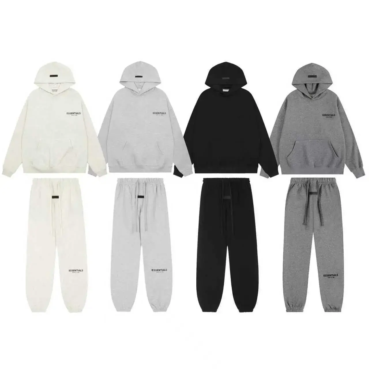 Autumn and winter double thread ESSENTIALS flocking letter hoodie suit sweater men's and women's couples loose fleece coat