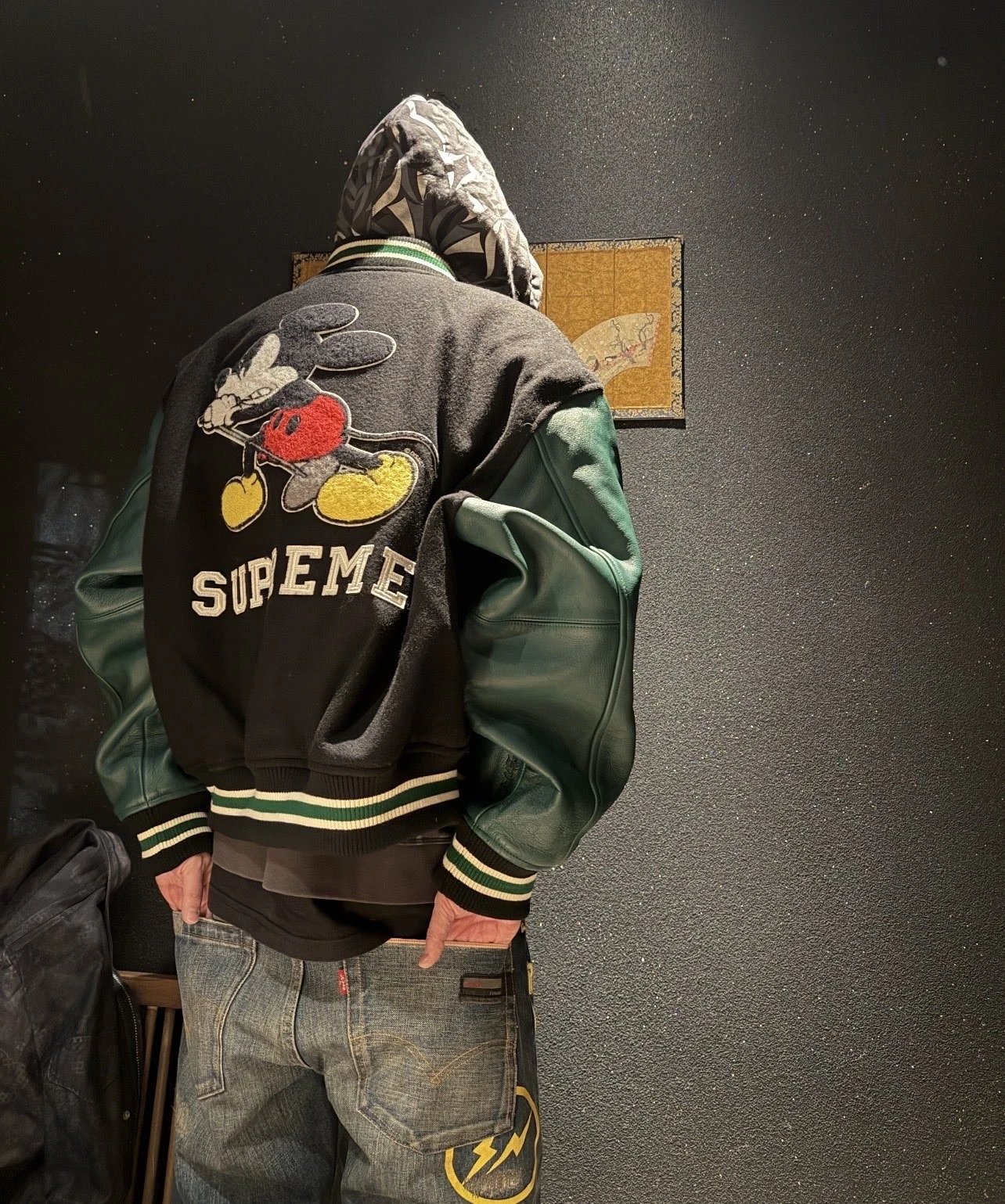 [Ding] S Home x NUMBER(N)INE x Mickey Mouse Disney co-branded FW25 Varsity Jacket baseball jacket