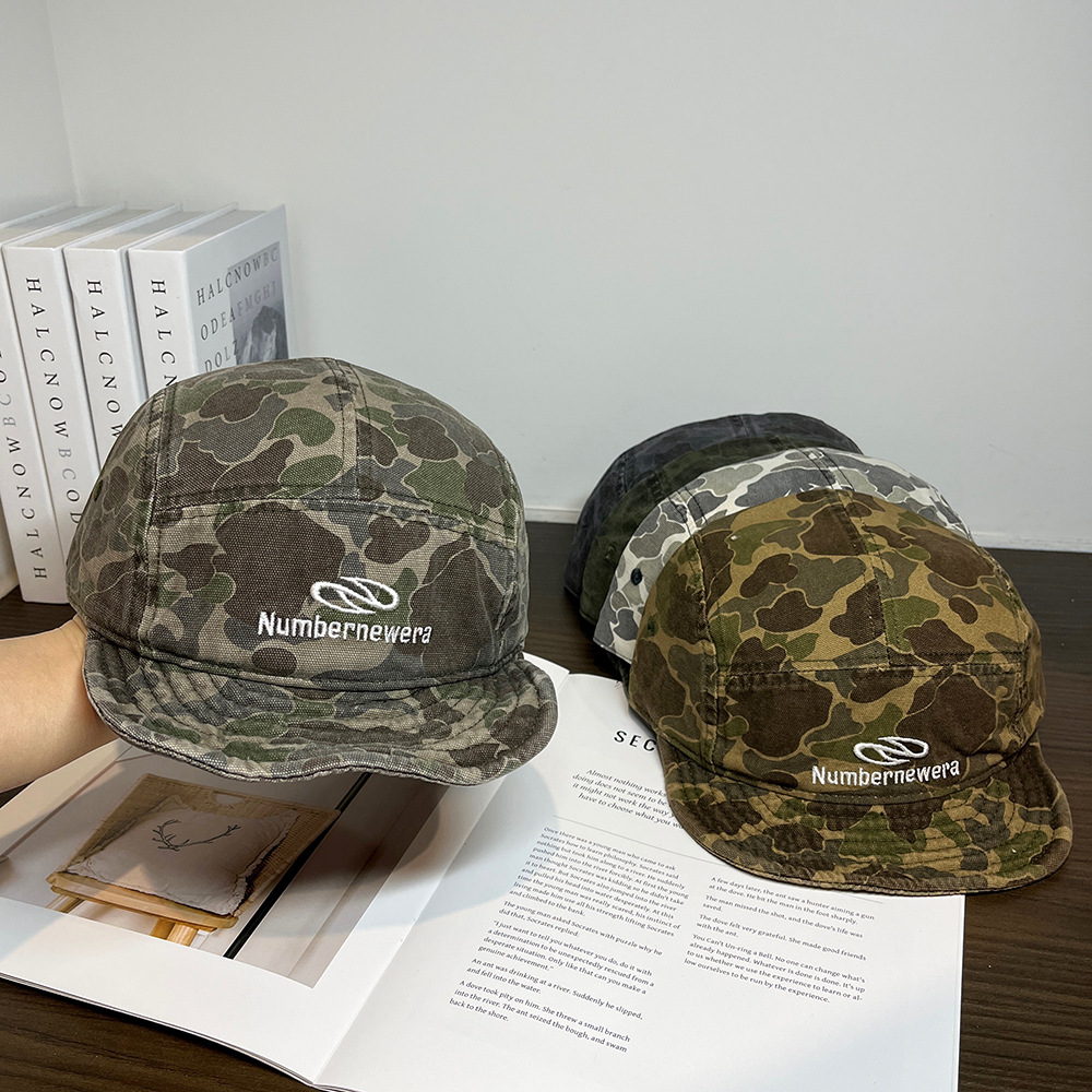 American-style Niche Functional Camouflage Baseball Cap Women's Fashion Brand Hip-hop Flat-brim Five-piece Cap Outdoor Tooling Cap for Men