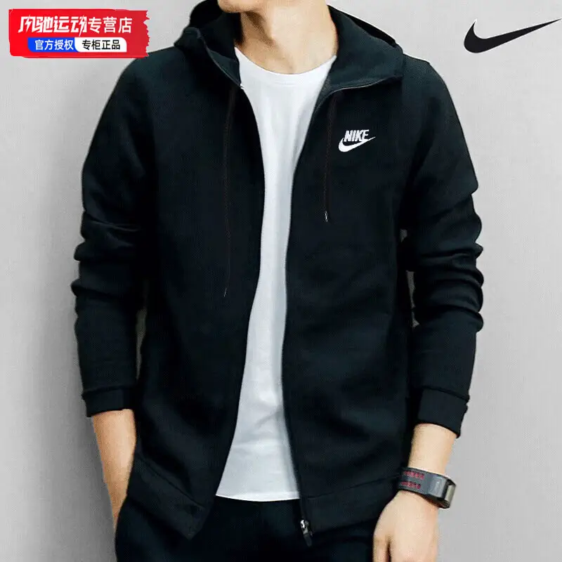 Nike Nike Official Authentic Hooded Outwear Men's 25 Spring Black Spring Sportswear Running Jacket Bv2649