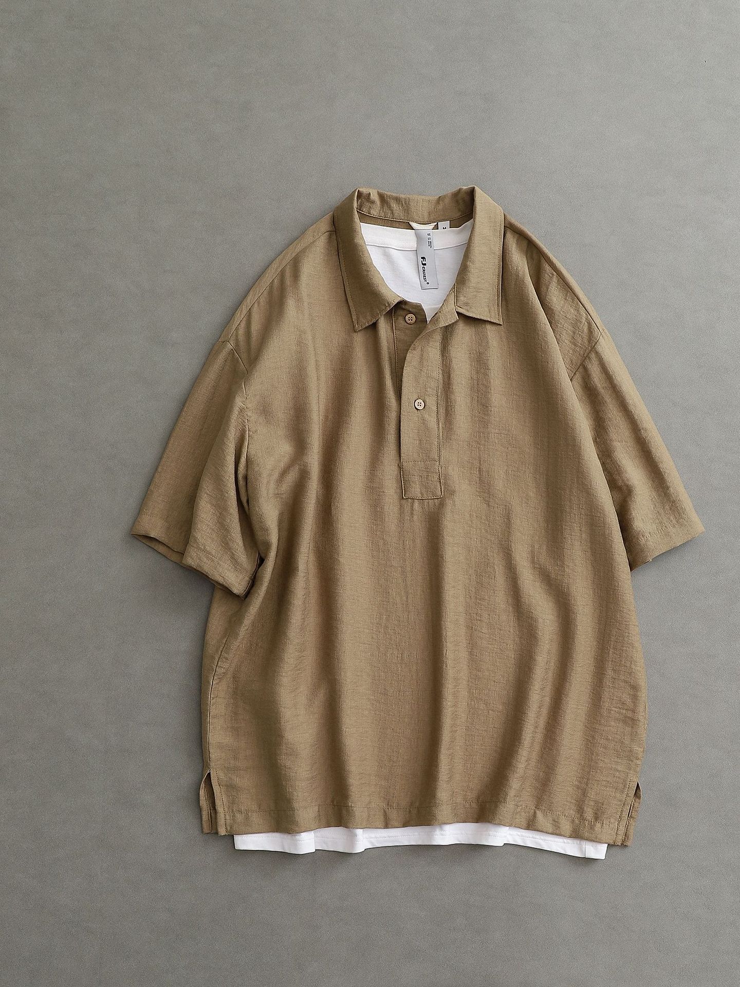 Inkstone Line Men's Simple Casual 2025 Summer New Half-sleeved Shirt Men's Loose Lapel Short-sleeved Shirt 2006
