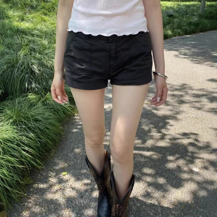 Bm Shorts New American Style Black Low-Waist Workwear Denim Hot Pants Shorts Bm Beautiful Sexy Summer Casual Pants for Women