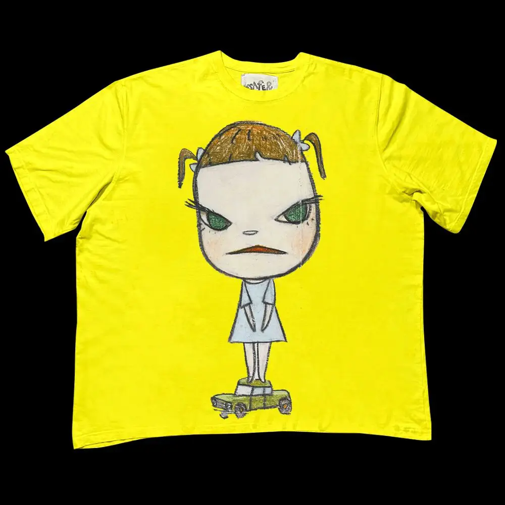 Prism Yoshitomo Nara Short-Sleeved T-Shirt Girl Bear Japanese Cartoon Anime Unisex Graffiti Casual