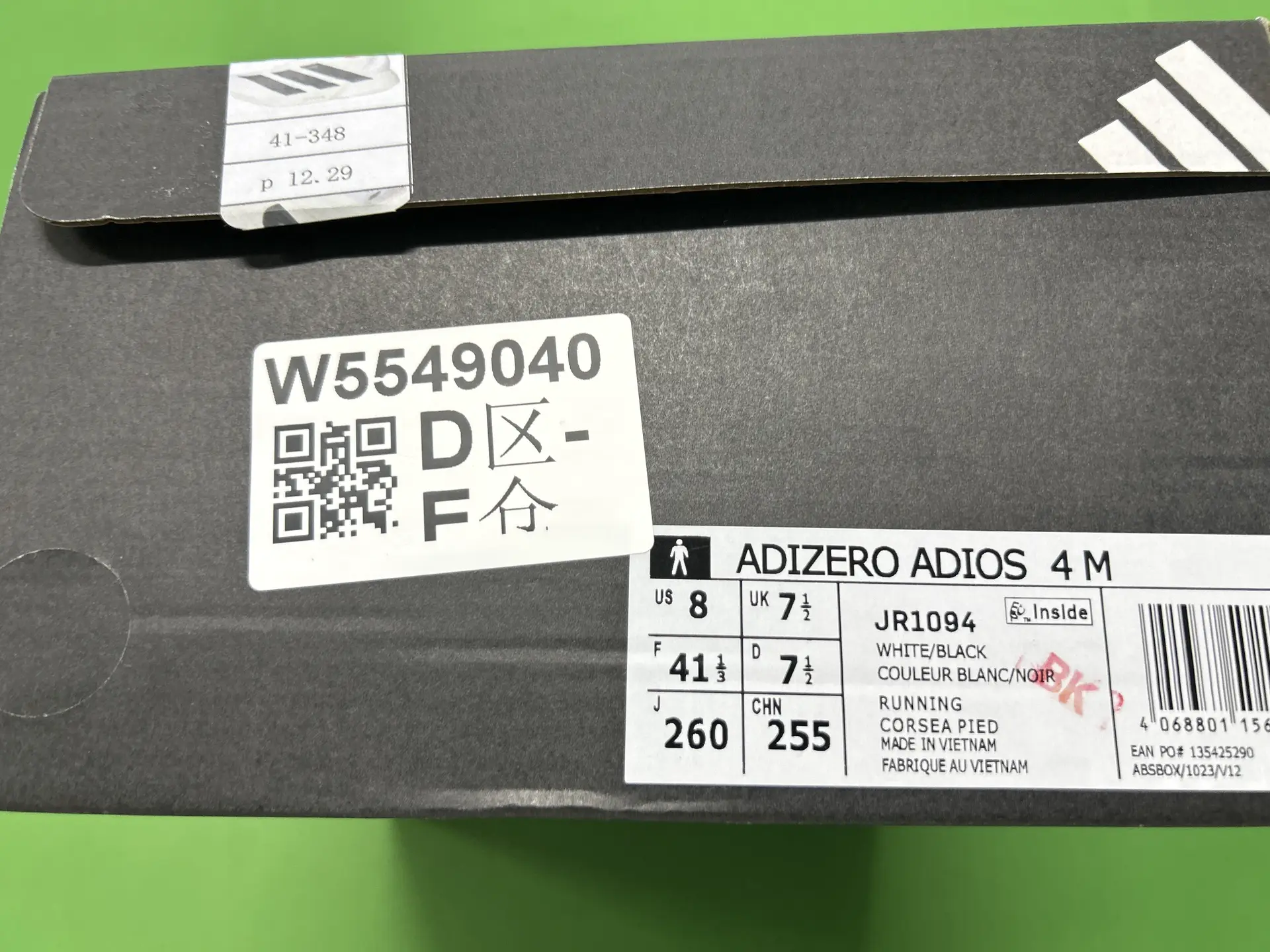 Adidas Adizero Adios 4 M White/Black Running Shoes