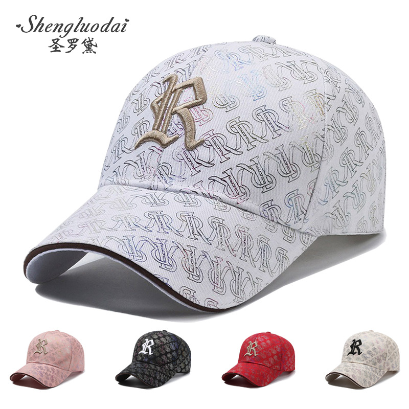 Hat Spring and Autumn Casual Fashion Big Head Circumference Embroidery Printing Modify Face Shape Easiest for Match Hard Top Sports Baseball Cap for Men and Women