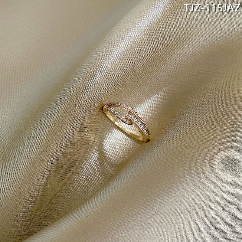 [Real Gold Plating] Niche Design Ring Women's ins Trendy Internet Celebrity Women's Ring Japanese Style Light Luxury Index Finger Ring