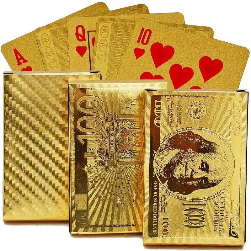 Factory direct US gold waterproof luxury gold foil playing cards